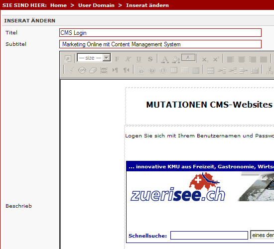 Laden Online WYSIWYG-Editor